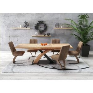 Rozkladací jedálenský stôl Sano 160/220 cm dub craft zlatý/čierny vyobraziť