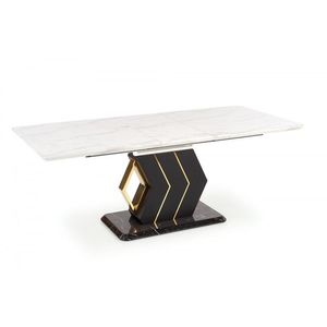 Rozkladací jedálenský stôl Vincenzo 160/200 cm biely mramor vyobraziť