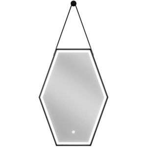 MEXEN - Orlá zrkadlo s osvetlením 50 x 70, LED 6000K, čierny rám 9815-050-070-611-70 vyobraziť