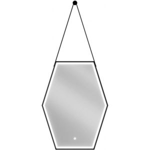 MEXEN - Orlá zrkadlo s osvetlením 60 x 80, LED 6000K, čierny rám 9815-060-080-611-70 vyobraziť