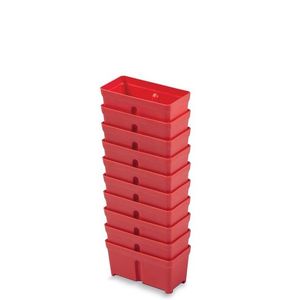 Súprava 10 plastových boxov na náradie TIGER BOX 10, 5x5x5 cm červená vyobraziť