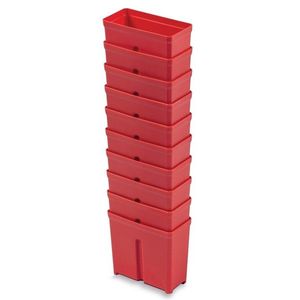 Súprava 10 plastových boxov na náradie TIGER BOX 10, 5x5x9, 7 cm červená vyobraziť