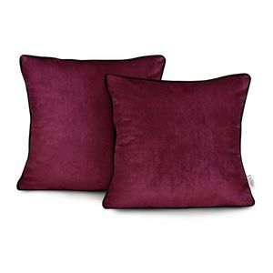 Súprava 2 ks obliečok na vankúše AmeliaHome Zamatové lemovanie 45x45 cm červená vyobraziť
