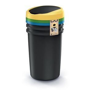 Sada 3 odpadkových košov COMPACTO 3 x 40 L čierna vyobraziť