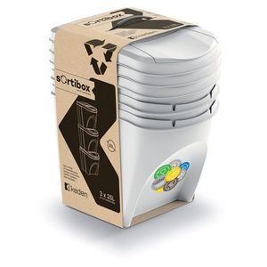 Súprava 3 odpadkových košov Soorti 3 x 25 L popolavo sivá vyobraziť