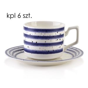 Súprava 6 ks šálok s podšálkou Joy 210 ml biela/modrá vyobraziť