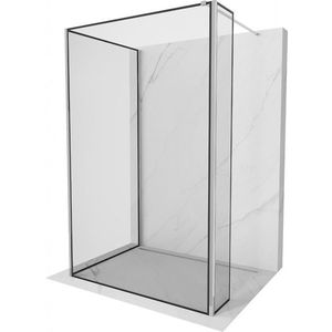 MEXEN/S - Kioto Sprchová zástena WALK-IN 100 x 90 x 30, čierny vzor, chróm 800-100-090-221-01-70-030 vyobraziť