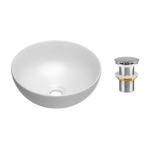 Súprava keramického umývadla na dosku a výpuste Domi 32 cm biela vyobraziť