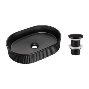 Súprava keramického umývadla s výpustom BEYOND V 48 cm čierna vyobraziť
