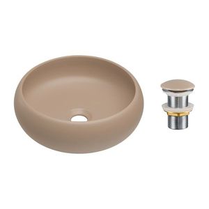 Súprava keramického umývadla s výpusťou WIKI 36 cm cappuccino vyobraziť