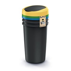 Sada okrúhlych odpadkových košov COMPACTO FLAS 3x 25 L čierna vyobraziť