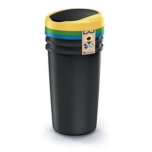 Súprava okrúhlych odpadkových košov COMPACTO FLAS 3x 50 L čierna vyobraziť