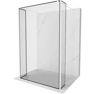 MEXEN/S - Kioto Sprchová zástena WALK-IN voľne stojaca 90 x 30 x 30, čierny vzor, biela 800-090-030-222-20-70-030 vyobraziť