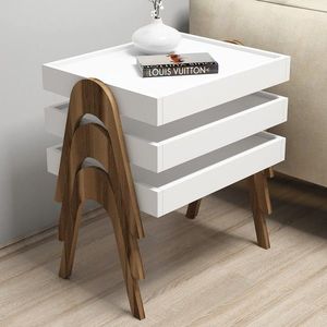 Sada odkládacích stolků Roma 53, 6 cm ořech/bílá vyobraziť