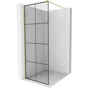 MEXEN/S - Kioto Sprchová zástena WALK-IN 70 x 200, čierny vzor 8 mm, zlatá kartáčovaná 800-070-101-55-77 vyobraziť