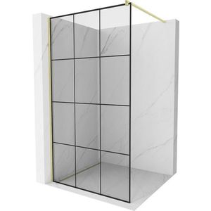 MEXEN/S - Kioto Sprchová zástena WALK-IN 110 x 200, čierny vzor 8 mm, zlatá kartáčovaná 800-110-101-55-77 vyobraziť