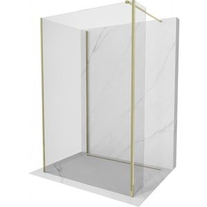 MEXEN/S - Kioto Sprchová zástena WALK-IN 110 x 110 x 40, transparent, zlatá 800-110-110-221-50-00-040 vyobraziť
