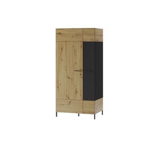 Šatníková skriňa Lucas 70 90 cm dub Artisan/čierna vyobraziť