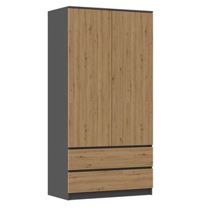 Šatní skříň MALWA I 90 cm antracit/dub artisan vyobraziť