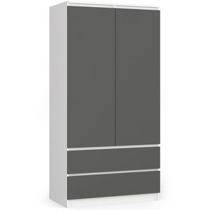 Šatní skříň Star 90 cm bílá/grafitově šedá vyobraziť
