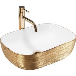 REA - Umývadlo na dosku Belinda White GOLD BRUSH REA-U7422 vyobraziť