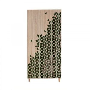 Šatníková skriňa Kikos III 90 cm dub sonoma/zelená vyobraziť