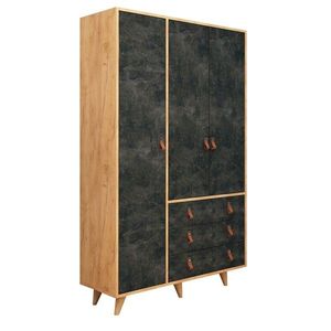 Šatníková skriňa Pagina 120 cm dub/tmavo hnedá vyobraziť