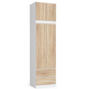 Šatníková skriňa s nástavcom STAR 60 cm biela/dub sonoma vyobraziť