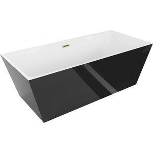 MEXEN/S - Lita vaňa voľne stojaca 170 x 75, biela/čierna, sifón a prepad zlatá 52121707575-50 vyobraziť