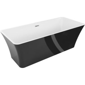 MEXEN/S - Tonia vaňa voľne stojaca 170 x 75, biela/čierna, sifón a prepad chróm 52171707575-01 vyobraziť