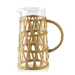 Sklenený džbán s opletením BOHO 1, 1 L transparentný vyobraziť