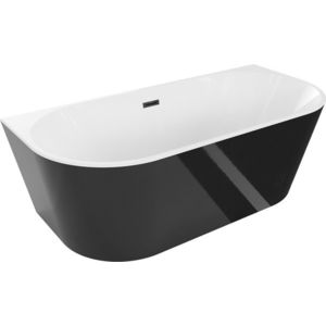MEXEN/S - Oval vaňa voľne stojaca nástenná 170 x 80, biela/čierna, sifón a prepad čierna 52671708075-70 vyobraziť