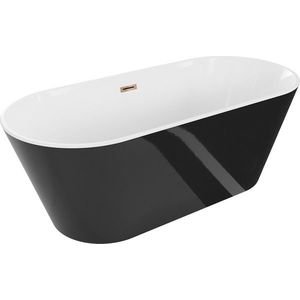 MEXEN/S - Flavia vaňa voľne stojaca 170 x 75, biela/čierna, sifón a prepad ružové zlato 54031708075-60 vyobraziť