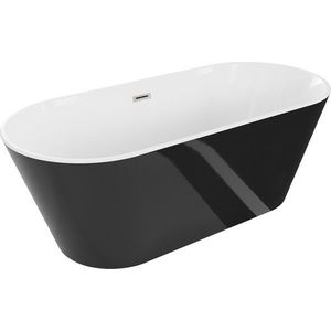 MEXEN/S - Flavia vaňa voľne stojaca 170 x 75, biela/čierna, sifón a prepad nikel kartáčovaná 54031708075-97 vyobraziť