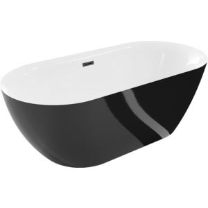 MEXEN/S - Roxy voľne stojaca vaňa 170 x 80, biela/čierna, sifón a prepad čierna 51201708075-70 vyobraziť