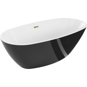 MEXEN/S - Eris voľne stojaca vaňa 170 x 80, biela/čierna, sifón a prepad zlatá 53441708075-50 vyobraziť
