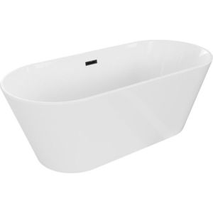 MEXEN/S - Flavia voľne stojaca vaňa 170 x 75, biela, sifón a prepad čierna 54031708000-70 vyobraziť