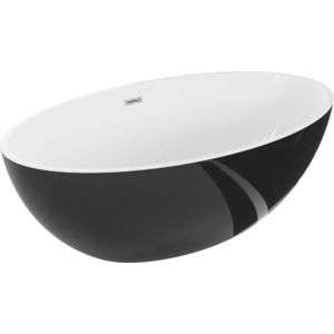MEXEN/S - Nike voľne stojaca vaňa 175 x 100, biela/čierna, sifón a prepad chróm 54071751075-01 vyobraziť