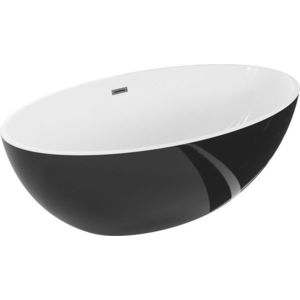 MEXEN/S - Nike voľne stojaca vaňa 175 x 100, biela/čierna, sifón a prepad grafit kartáčovaná 54071751075-66 vyobraziť