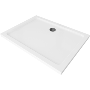 Sprchová vanička MEXEN FLAT s čiernym sifónom 100 x 80 cm biela vyobraziť