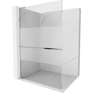 MEXEN/S - Kioto+ L Sprchová zástena WALK-IN s poličkou a držiakom uterákov 110 x 200, transparent/dekor, chróm 800-110-123-01-35 vyobraziť