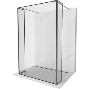 MEXEN/S - Kioto Sprchová zástena WALK-IN voľne stojaca 100 x 30 x 30, čierny vzor, grafit kartáčovaná 800-100-030-222-66-70-030 vyobraziť