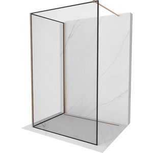 MEXEN/S - Kioto Sprchová zástena WALK-IN 90 x 90, čierny vzor, meď kartáčovaná 800-090-212-65-70-090 vyobraziť