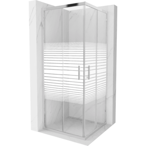 Sprchovací kút MEXEN RIO transparentný / prúžky 80x80 cm vyobraziť
