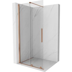 MEXEN/S - Velár posuvné sprchové dvere Walk-in 75, transparent, kartáčovaná meď 871-075-000-03-65 vyobraziť