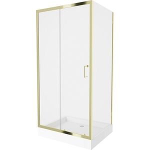 MEXEN/S - Apia Sprchovací kút 120x80, transparent, zlato + vanička Rio 840-120-080-50-00-4510 vyobraziť