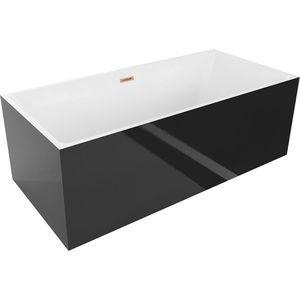 MEXEN/S - Nita voľne stojaca vaňa 170 x 80, biela/čierna, sifón a prepad meď kartáčovaná 52091708075-65 vyobraziť