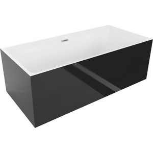 MEXEN/S - Nita voľne stojaca vaňa 170 x 80, biela/čierna, sifón a prepad nikel kartáčovaná 52091708075-97 vyobraziť