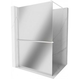 MEXEN/S - Kioto+ Sprchová zástena WALK-IN s poličkou a držiakom uterákov 110 x 200, zrkadlové, biela 800-110-121-20-50 vyobraziť