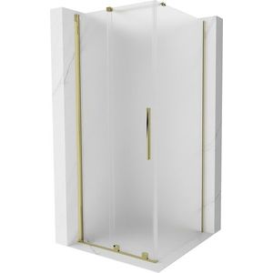 MEXEN/S - Velár sprchovací kút, posuvné dvere 90 x 90, dekor, zlato 871-090-090-31-50 vyobraziť